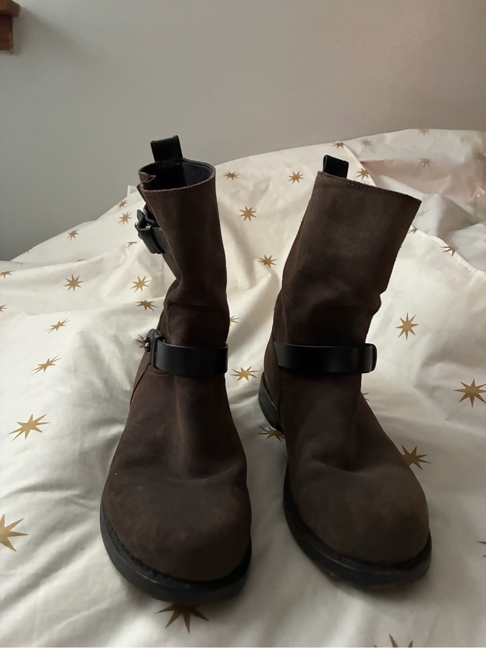 Rag & Bone Waxed Calfskin Suede Moto Mid Calf Boot